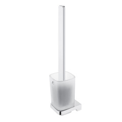 MAYA Toaletní WC kartáč s masivní hranatou rukojetí matované sklo/chrom (MA 29094CN-HR-26)