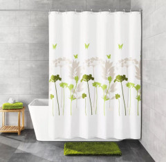 KOUPELNOVÝ ZÁVĚS BARCELONA  180x200cm  textilní, bílá/zelená  ( 5188602305 ) (7)