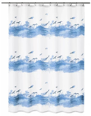 KOUPELNOVÝ ZÁVĚS SEASIDE  180x200cm  textilní, modrý  ( 0856733305 ) (5)