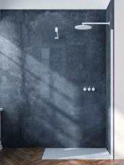 HÜPPE DESIGN pure Walk-In boční stěna samostatně stojící, příčná vzpěra, tloušťka skla 8mm, (8P11), bílá matná 182