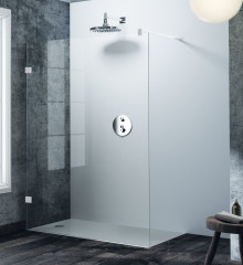 HÜPPE SOLVA bezrámová Walk-In boční stěna samostatně stojící, upevnění vlevo, příčná vzpěra, (S101), bílá matná 182