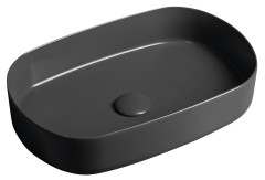 INFINITY OVAL keramické umyvadlo na desku, 55x36cm, antracit (10NF65055-2C)