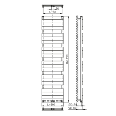 BONDI otopné těleso 600x1798mm, Antracit (DC455T) (2)