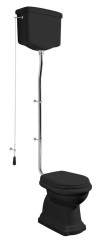 RETRO WC mísa s nádržkou, zadní odpad, černá-chrom (WCSET31-RETRO-ZO)