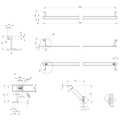 PURA čelní držák ručníků 120, chrom (PAPRDB120) (3)