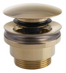 Umyvadlová výpust 5/4“, tichý click-clack, velká zátka, tl.5-55mm, zlato (UD425S56P)