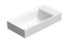 NUBES keramické umývátko 50x25cm, broušená spodní hrana, bez otvoru, pravé/levé, bílá ExtraGlaze (96379011)