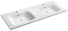 ARECA dvojumyvadlo, litý mramor, 141x51,5cm, bílá (AC141)