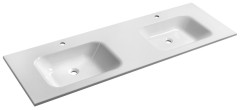ARECA dvojumyvadlo, litý mramor, 161x51,5cm, bílá (AC161)