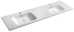 ARECA dvojumyvadlo, litý mramor, 181x51,5cm, bílá (AC181)