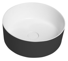 THIN umyvadlo na desku, Rockstone, Ø 38 cm, carina/bílá mat (WN548-41)