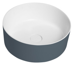 THIN umyvadlo na desku, Rockstone, Ø 38 cm, siena/bílá mat (WN548-42)