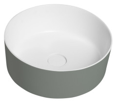 THIN umyvadlo na desku, Rockstone, Ø 38 cm, verde/bílá mat (WN548-44)
