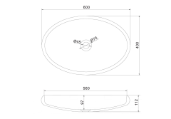 THIN umyvadlo na desku, Rockstone, 60x40 cm, bílá mat ( WN213 ) (2)