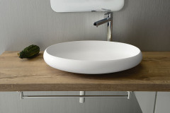 THIN umyvadlo na desku, Rockstone, 60x40 cm, bílá mat ( WN213 ) (3)