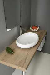 THIN umyvadlo na desku, Rockstone, 60x40 cm, bílá mat ( WN213 ) (4)