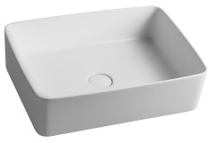 THIN umyvadlo na desku, Rockstone, 50x37 cm, bílá mat (WN321)