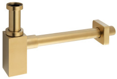 Umyvadlový sifon 5/4", odpad 32mm, hranatý, zlato mat (SI419)