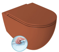 INFINITY závěsná WC mísa, Rimless, 36,5x53cm, terracotta (10NF02004-2U)