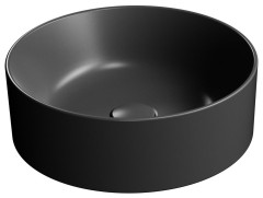 KUBE X keramické umyvadlo na desku, průměr 40cm, černá mat (942626)