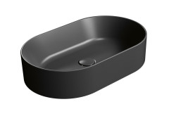 KUBE X keramické umyvadlo na desku, 60x37cm, oválné, černá mat (945826)