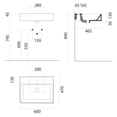 KUBE X keramické umyvadlo 60x47cm, broušená spodní hrana, bez otvoru, bílá ExtraGlaze (94319011)