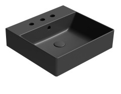 KUBE X keramické umyvadlo 50x47cm, 3 otvory, černá mat (9430326)