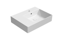 KUBE X keramické umyvadlo 60x47cm, s odkládací plochou vlevo, bílá ExtraGlaze (9439111)