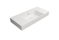 KUBE X keramické umyvadlo 100x47cm, s odkládacími plochami, bez otvoru, bílá mat (9451009)