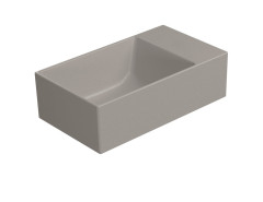 KUBE X keramické umývátko 40x23cm, bez otvoru, pravé/levé, tortora mat (9484005)
