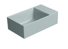 KUBE X keramické umývátko 40x23cm, bez otvoru, pravé/levé, ghiaccio mat (9484015)