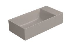 KUBE X keramické umývátko 50x25cm, bez otvoru, pravé/levé, tortora mat (9486005)