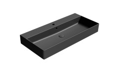 KUBE X keramické umyvadlo 100x47cm, broušená spodní hrana, černá mat (94239126)