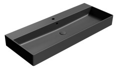 KUBE X keramické umyvadlo 120x47cm, broušená spodní hrana, černá mat (94249126)
