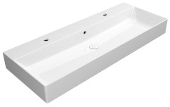 KUBE X keramické umyvadlo 120x47cm, broušená spodní hrana, 2 otvory, bílá ExtraGlaze (94249211)