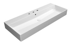 KUBE X keramické umyvadlo 120x47cm, broušená spodní hrana, 3 otvory, bílá ExtraGlaze (94249311)