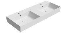 KUBE X keramické dvojumyvadlo 120x47cm, broušená spodní hrana, bílá mat (94259109)