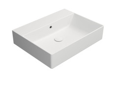 KUBE X keramické umyvadlo 60x47cm, broušená spodní hrana, bez otvoru, bílá mat (94319009)