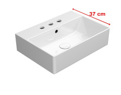 KUBE X keramické umyvadlo 50x37cm, broušená spodní hrana, 3 otvory, bílá ExtraGlaze (94479311)