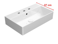 KUBE X keramické umyvadlo 60x37cm, broušená spodní hrana, 3 otvory, bílá ExtraGlaze (94549311)