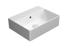 KUBE X keramické umyvadlo 45x35cm, broušená spodní hrana, bez otvoru, bílá ExtraGlaze (94859011)