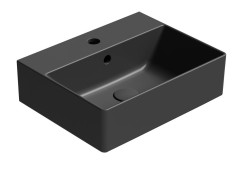 KUBE X keramické umyvadlo 45x35cm, broušená spodní hrana, černá mat (94859126)