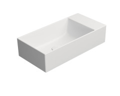 KUBE X keramické umývátko 50x25cm, broušená spodní hrana, bez otvoru, pravé/levé, bílá mat (94869009)