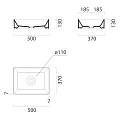 KUBE X keramické umyvadlo na desku, 50x37cm, blush mat (942924)