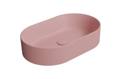 KUBE X keramické umyvadlo na desku, 60x37cm, oválné, blush mat (945824)