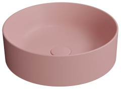 KUBE X keramické umyvadlo na desku, průměr 40cm, blush mat (942624)