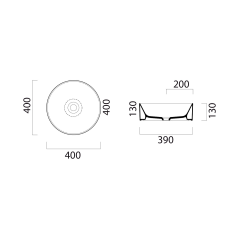 KUBE X keramické umyvadlo na desku, průměr 40cm, blush mat (942624)