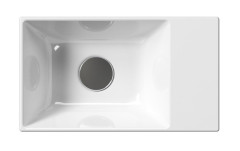 KUBE X keramické umývátko 40x23cm, bez otvoru, pravé/levé, bílá ExtraGlaze (9484011) (5)