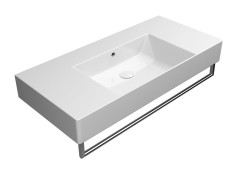 KUBE X keramické umyvadlo 100x47cm, s odkládacími plochami, bez otvoru, bílá ExtraGlaze (9451011) (3)