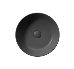 KUBE X keramické umyvadlo na desku, průměr 32cm, černá mat (943526) (3)